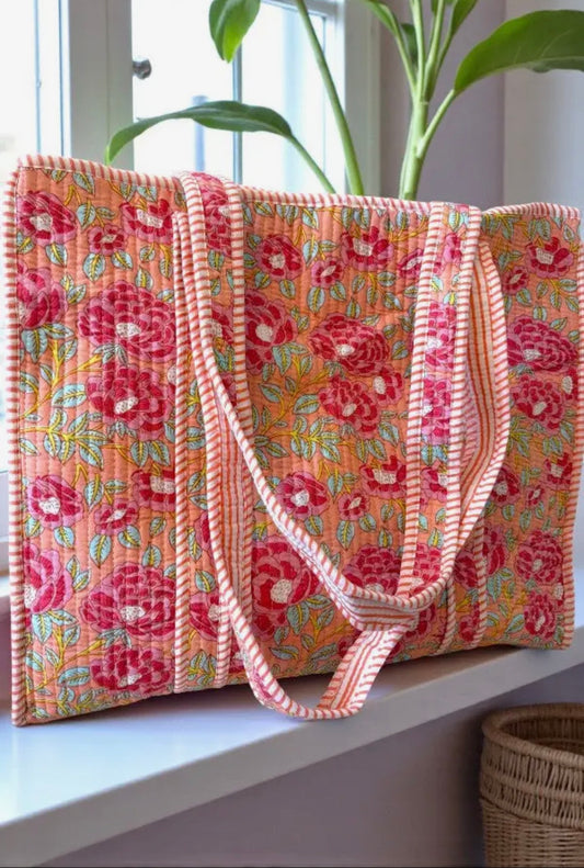 Spring Punch Floral Tote Bag
