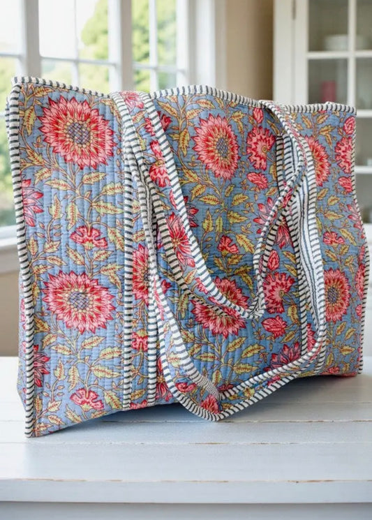 Bluey Blossom Floral Tote Bag