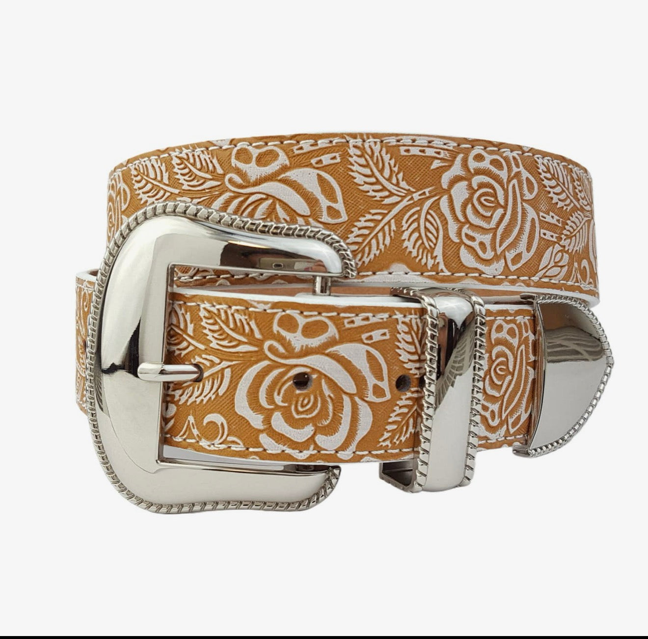 Wild Flower Tooled Belt