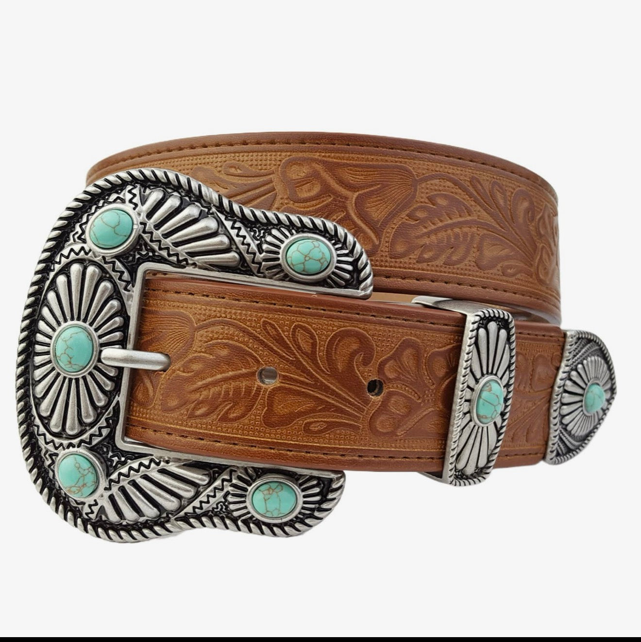 Texas Gal Floral Tooled Belt