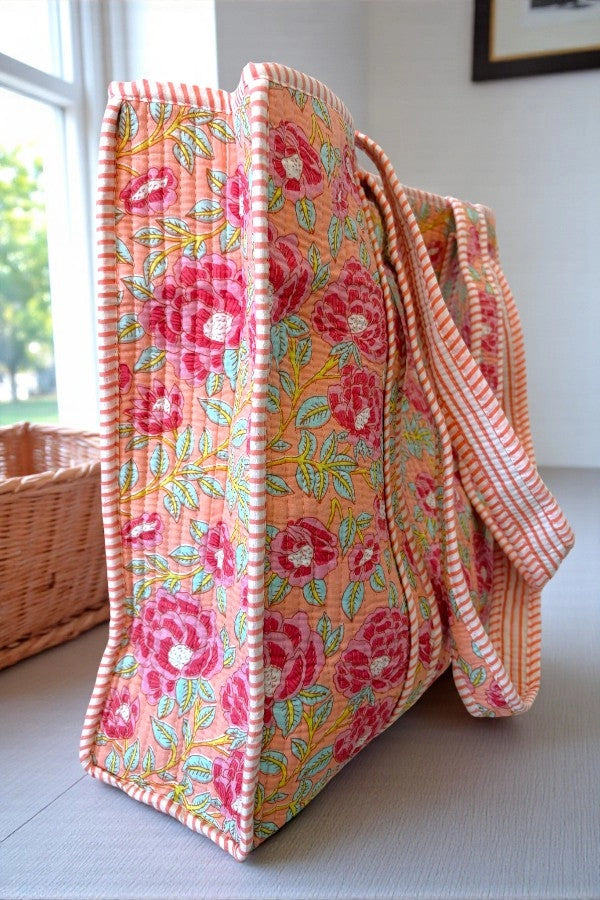 Spring Punch Floral Tote Bag